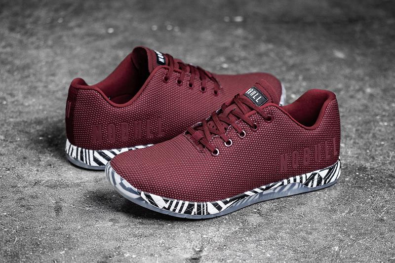 Dark / Red Nobull Cabernet Zebra Men's Trainers | CA S1390G